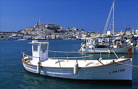 渔船,港口,伊比沙岛,城镇,巴利阿里群岛,西班牙
