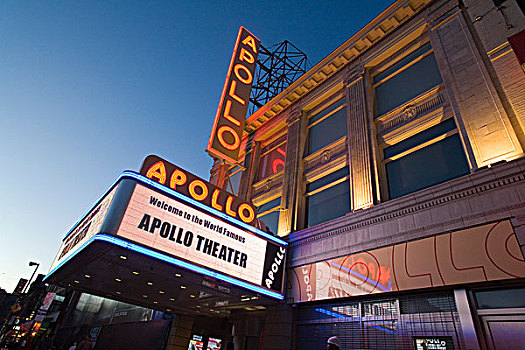 阿波罗,剧院,哈莱姆区,西部,街道,一个,著名,美国黑人,音乐,纽约,美国,北美