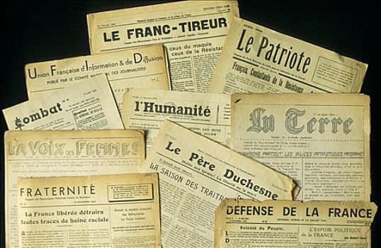 老,法国,报纸
