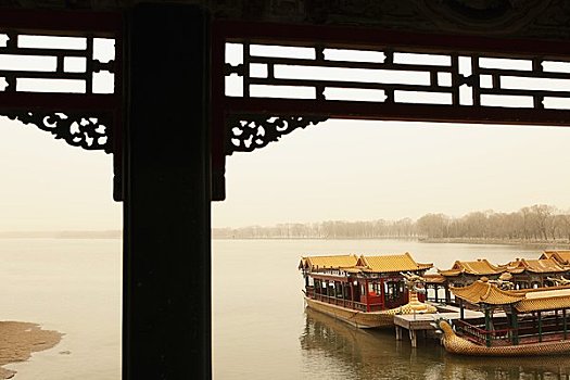 老,船,湖,颐和园,北京,中国