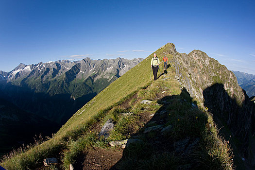 远足,顶峰,阿尔卑斯山,提洛尔,奥地利