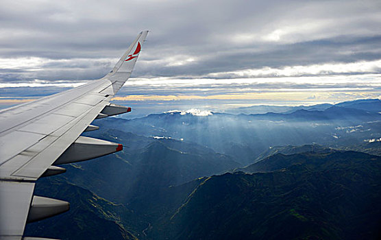 飞行,上方,安第斯山,波哥大,哥伦比亚,南美
