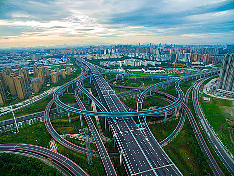 机场路,北环路,立交,桥梁,道路,交通,小区,航拍