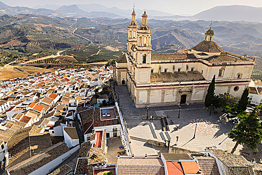 教堂,白色,乡村,奥维拉,省,安达卢西亚,西班牙,欧洲