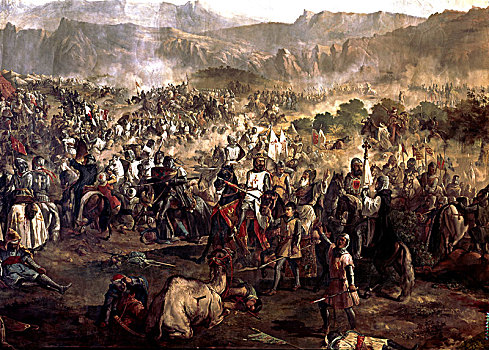 战斗,托洛萨,油画,19世纪