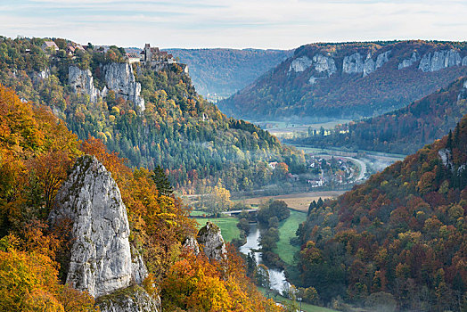 秋天,多瑙河,自然公园,巴登符腾堡,德国,欧洲