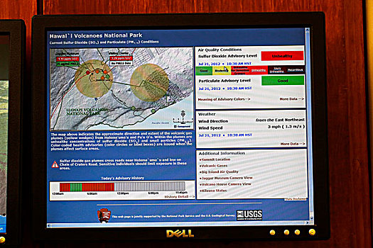展示,有毒,高,专注,硫磺,二氧化物,基拉韦厄火山,火山,公用,监测,网络,夏威夷,美国
