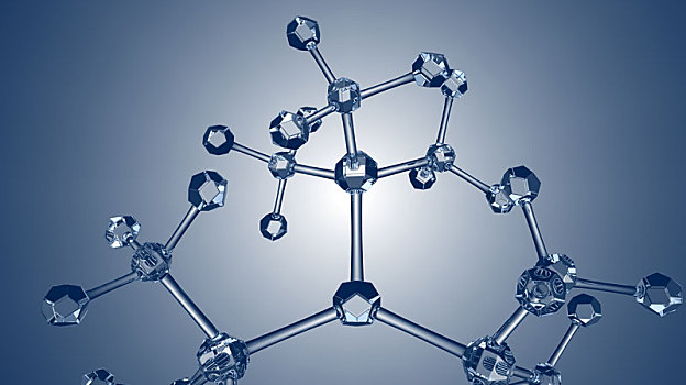 微观,六边形,水晶,分子模型,分子结构