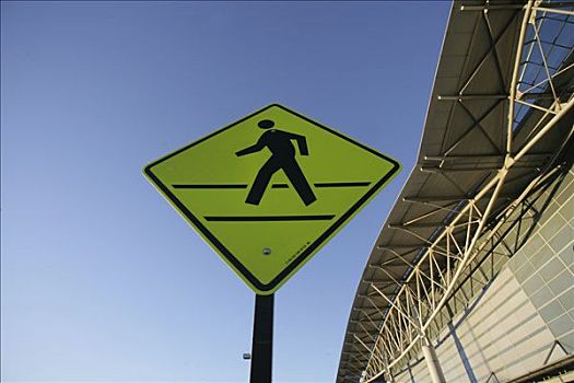 交通标志,人行道,国际机场,旧金山,加利福尼亚