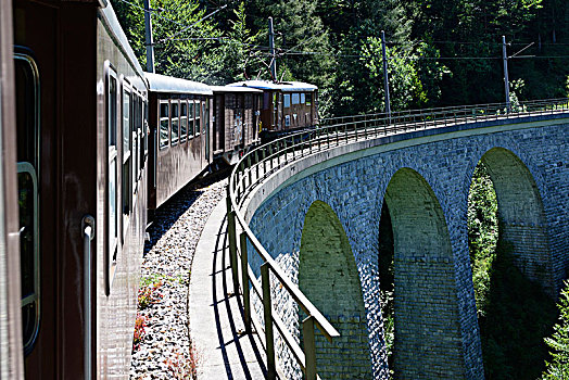 列车,铁路,高架桥,莫斯托格,区域,下奥地利州,奥地利