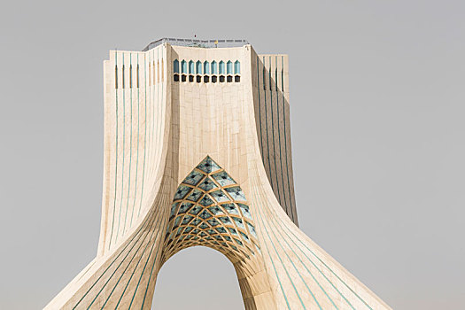 德黑兰,伊朗,十月,风景,阿扎迪塔,阿扎迪自由纪念塔,自由纪念塔,塔,一个,象征,城市