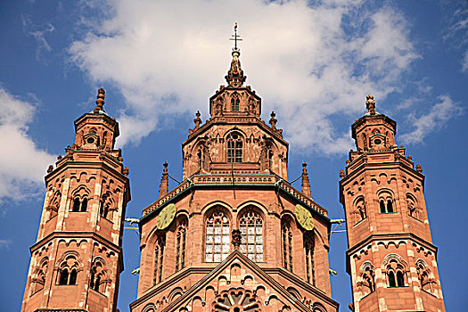 美因茨,大教堂,老城,莱茵兰普法尔茨州,德国,欧洲