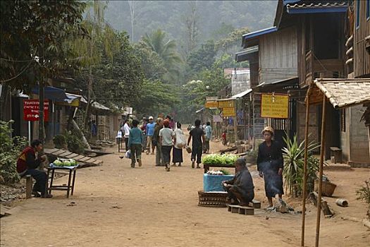 主路,遥远,山村,老挝