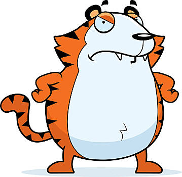 愤怒,卡通,虎,表情