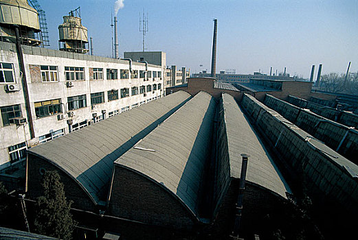 798艺术区有锯齿性屋顶的工厂内景