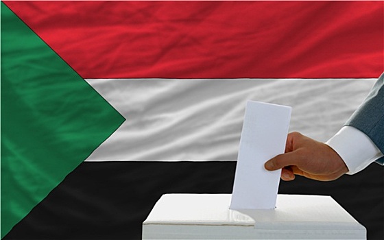男人,投票,选举,苏丹,正面,旗帜