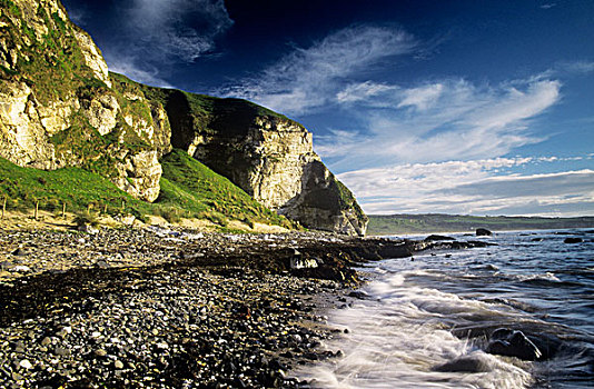 岩石构造,海岸,安特里姆郡,北爱尔兰