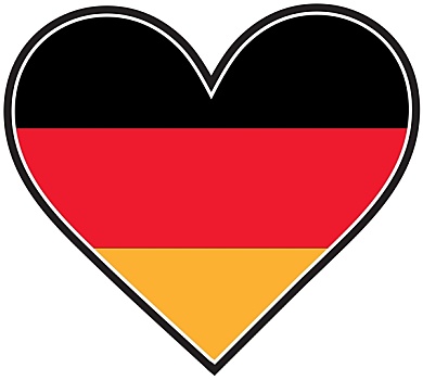 德国,心形,旗帜