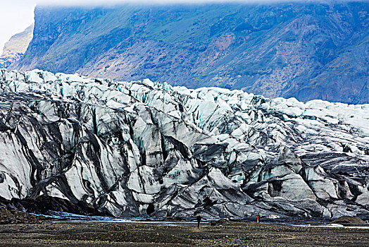 灰尘,遮盖,冰河,瓦特纳冰川,国家公园,冰岛
