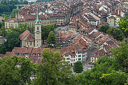风景,伯尔尼,老城,教堂,伯恩,瑞士