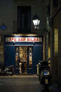 酒吧,夜晚,毕尔巴鄂,西班牙