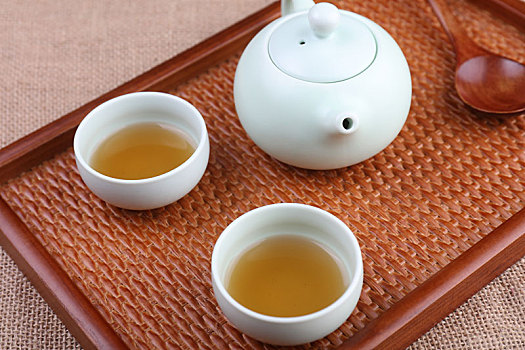 茶叶和各种茶具茶壶素材