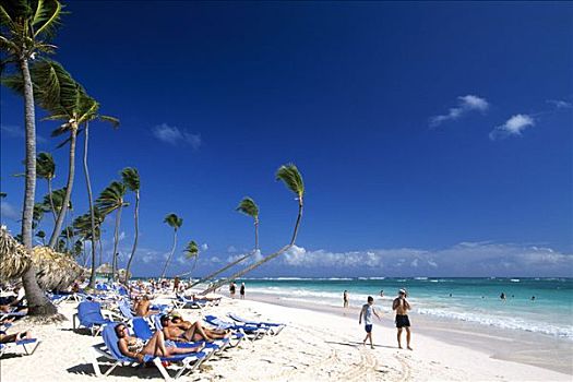 棕榈海滩,干盐湖,靠近,蓬塔卡纳,多米尼加共和国,加勒比海