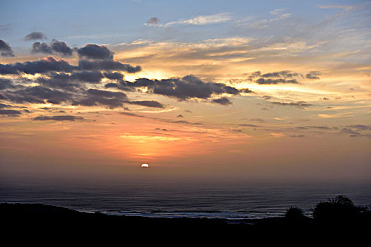 自然保护区,沿岸,靠近,南非,西海角,云,日落