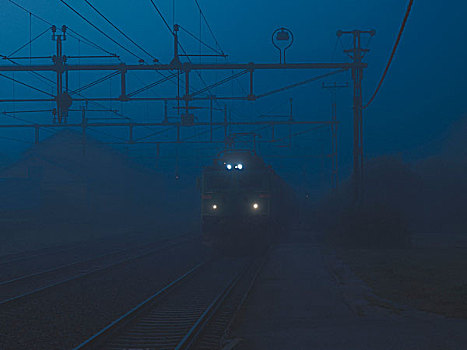 列车,轨道,雾状,天气