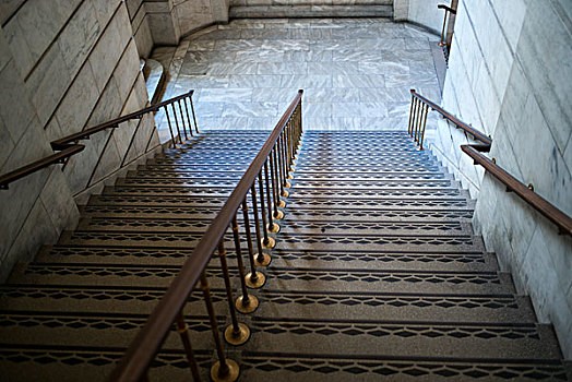 楼梯,纽约公共图书馆,市中心,曼哈顿,纽约,美国