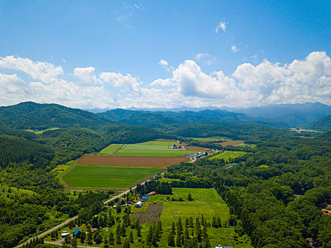 航拍,北海道,日本