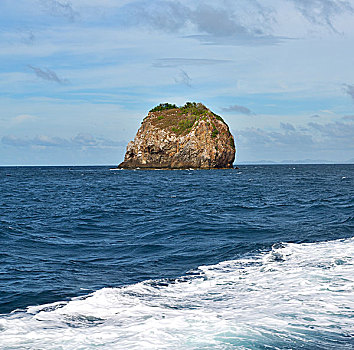 模糊,菲律宾,风景,船,太平洋,海洋,山,背景