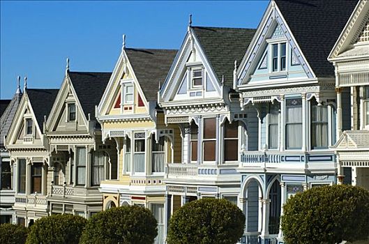房子,排列,旧金山,加利福尼亚,美国