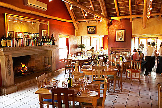 壁炉,桌子,餐馆,葡萄酒厂,南非