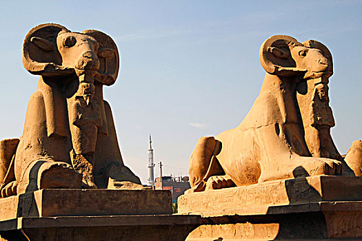 小路,绵羊,狮身人面像,入口,庙宇,卡尔纳克神庙,埃及