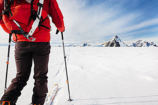 登山,探索,冰河,滑雪,冬天,探险,欧洲阿尔卑斯山,背景,马塔角,策马特峰,瑞士,欧洲