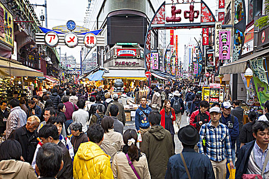 日本,东京,上野,区域,购物街