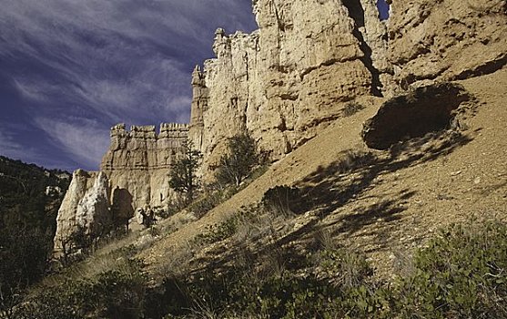 仰视,岩石构造,布莱斯峡谷国家公园,犹他,美国