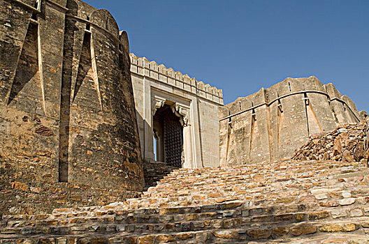 仰视,入口,堡垒,拉贾斯坦邦,印度