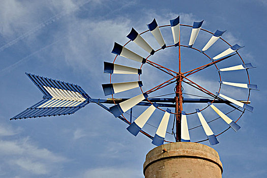 风车,靠近,帕尔玛,马略卡岛,巴利阿里群岛,西班牙,欧洲