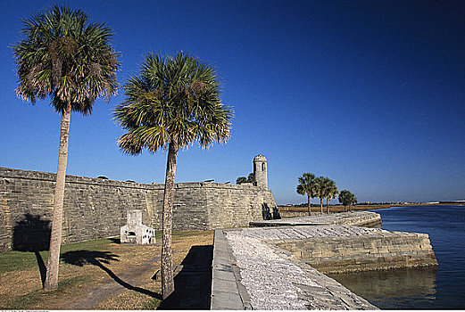 要塞,墙壁,圣奥古斯汀,佛罗里达,美国