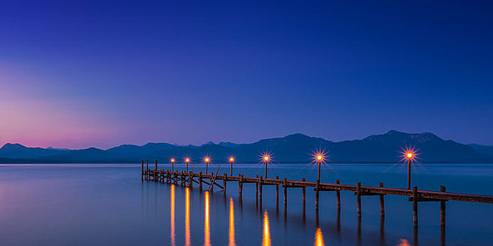 黎明,基姆湖,巴伐利亚,德国