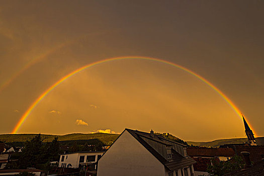 彩虹,夏天,米尔顿堡,地区,巴伐利亚,德国