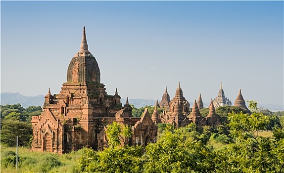风景,古老,庙宇,蒲甘,缅甸