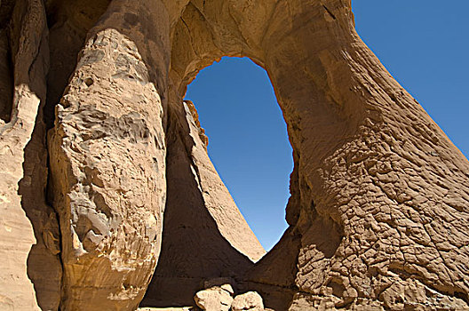 锡,岩石构造,红色,犀牛,拱形,旱谷,阿卡库斯,撒哈拉沙漠,费赞,利比亚