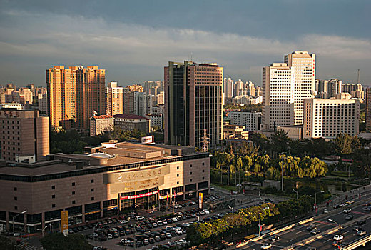 城市,建筑,道路,停车场,北京,中国