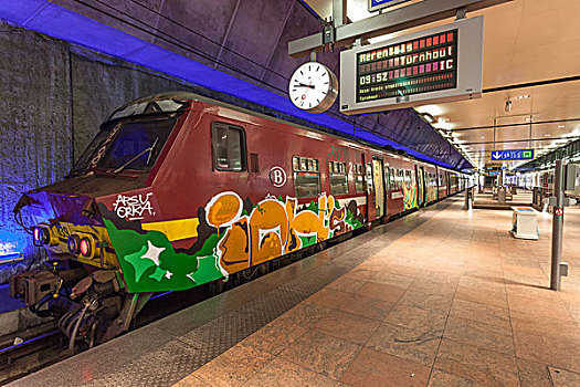 涂鸦,列车,安特卫普,比利时