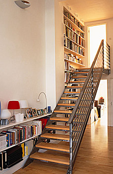 书本,架子,脚,楼梯
