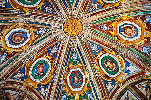 天花板,壁画,小教堂,湖,奥尔达湖地区,意大利