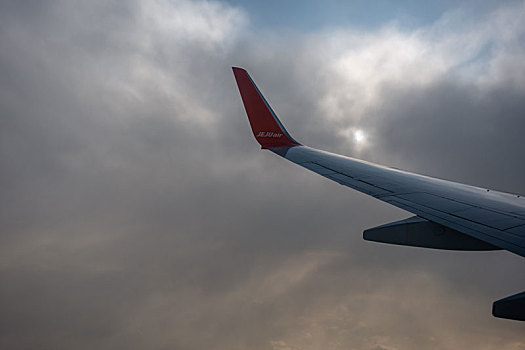 从济州航空的客机上看空中景观